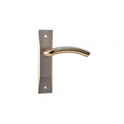 Дверная ручка на планке 0K SIBA Bari никель матовый, золото темное (22 90)