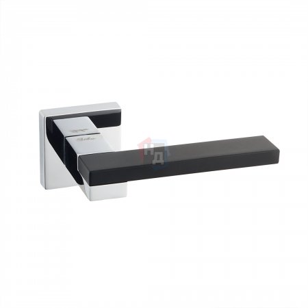 Дверная ручка на розетке SIBA Lego R09 хром, черный (07 66)