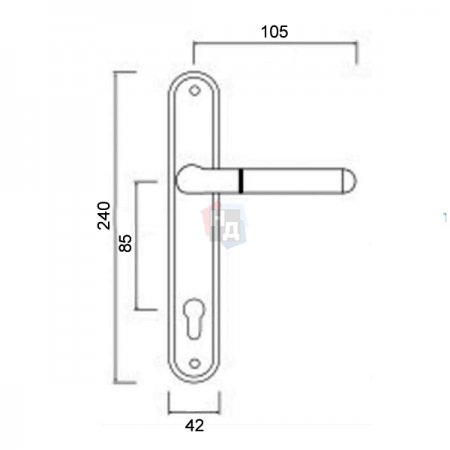 Дверная ручка на планке PZ Siba ECO Milas 85 мм никель матовый/хром (22 07)