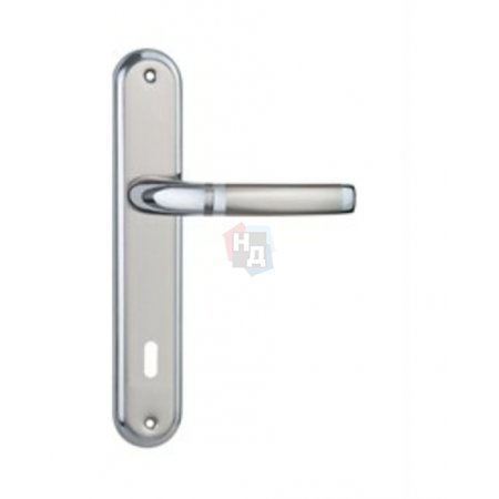 Дверная ручка на планке PZ Siba ECO Side 85 мм никель матовый/хром (22 07)