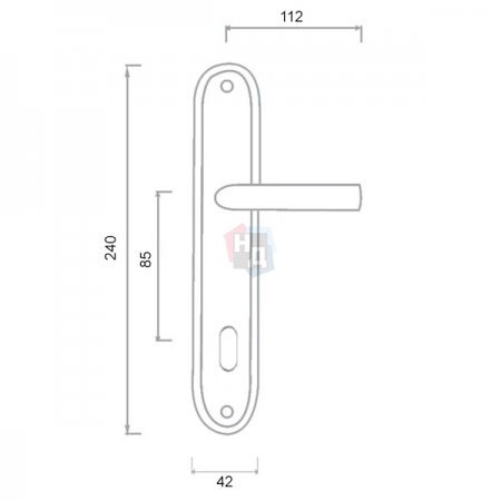Дверная ручка на планке PZ Siba ECO Side 85 мм никель матовый/хром (22 07)