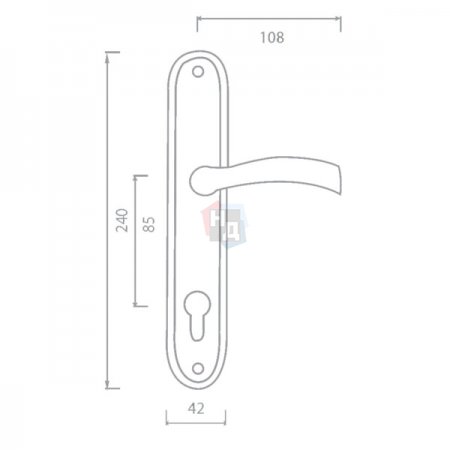 Дверная ручка на планке PZ Siba ECO Saros 85 мм никель матовый/хром (22 07)