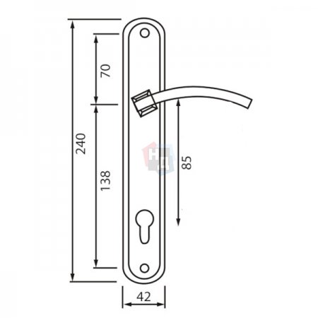Дверная ручка на планке PZ Siba ECO Assos 85 мм никель матовый/хром (22 07)