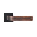 Дверная ручка на розетке Siba Kometa R09 черный матовый/бронза красная (66 99)