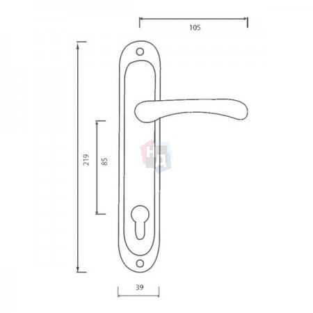 Дверная ручка на планке PZ Siba Palermo 85 мм хром матовый/хром (07 05)