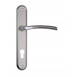 Дверная ручка на планке PZ Siba Lucca 72 мм никель матовый/хром (22 07)