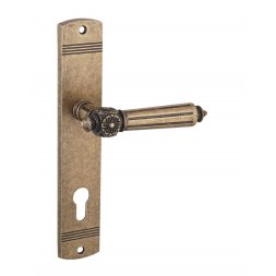 Дверная ручка на планке PZ Siba Rimini 85 мм бронза античная матовая (82 82)