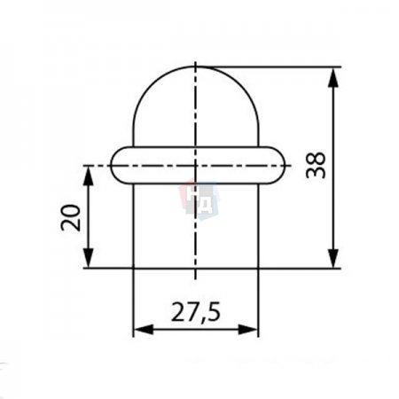 Дверной стопор Siba DS-606 BP латунь полированная