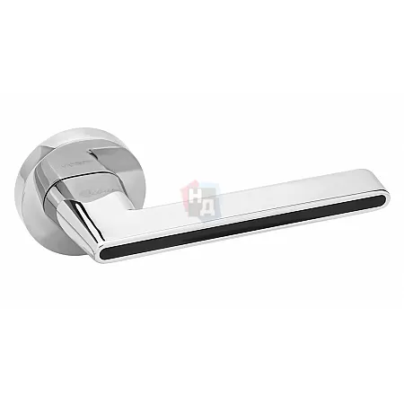 Дверная ручка SIBA LINE R10 хром, чёрный (07 66)