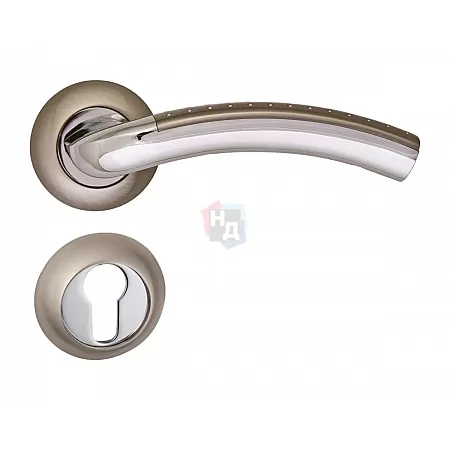 Дверная ручка SIBA BARI R02 с накладкой PZ никель матовый, хром (22 07)