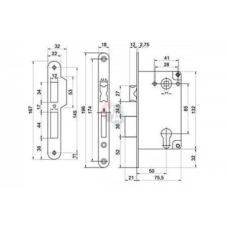 Замок межкомнатный PZ Comit 285 CP хром