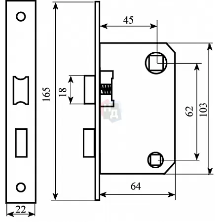 Замок межкомнатный WC Bruno 1251 BRN никель матовый