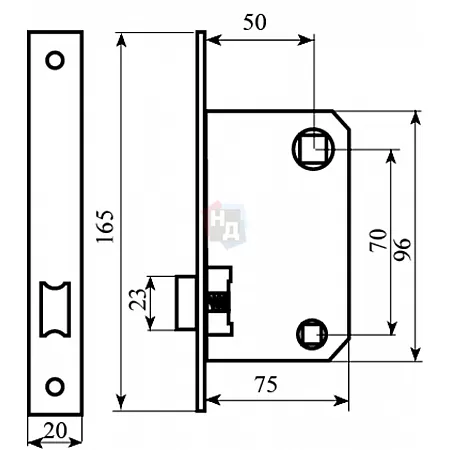 Замок межкомнатный WC RDA 257 CP хром