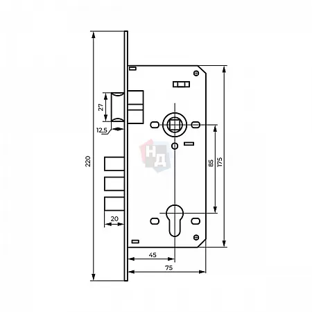 Замок врезной Comit CТ8545