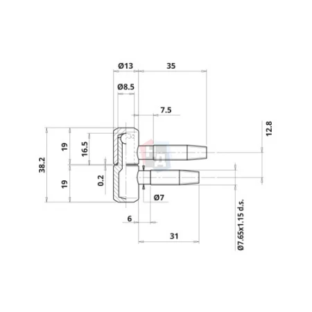 Петля дверная Otlav 030 d13 (CF030130H123-CG030130H123) бихромат