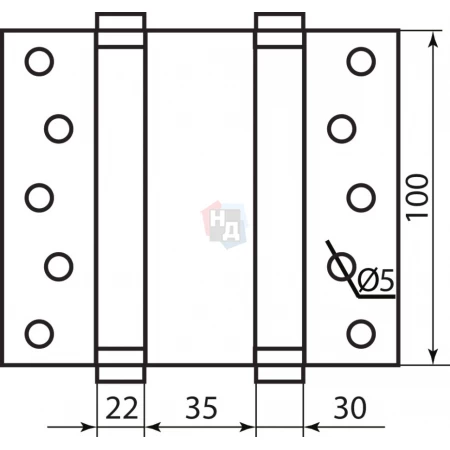 Петля барная RDA 100мм латунь