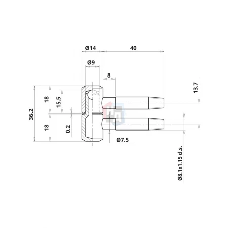 Петля дверная Otlav 030 d14 (CF030140H116-CG030140H118) бихромат