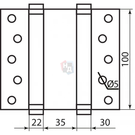 Петля барная RDA 100мм никель