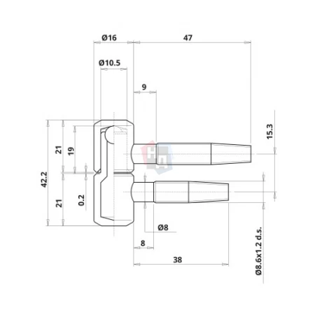 Петля дверная Otlav 030 d16 (CF030160H149-CG030160H159) бихромат