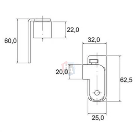 Петля дверная врезная SFS CAB-R 3D (1158391) латунь