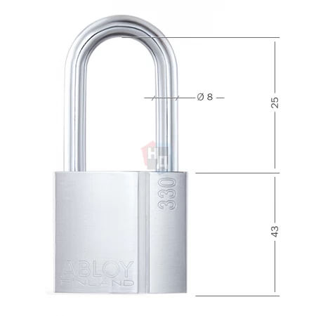 Замок навесной Abloy PL330 Protec2 TA77ZZ 2KEY 50мм