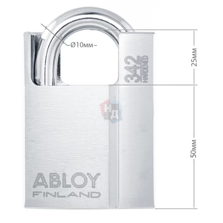 Замок навесной Abloy PL342 Sentry BA66EE 2KEY 25мм