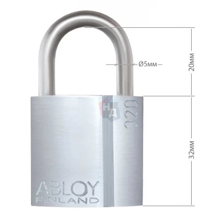 Замок навесной Abloy PL320 Classic 2KEY 20 мм