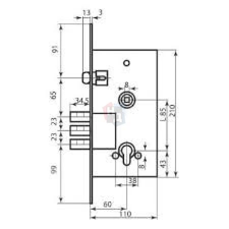 Замок врезной Mottura DP5817 (DP58170000)