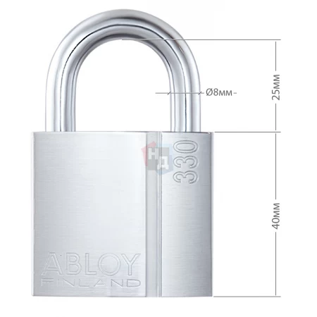 Замок навесной Abloy PL330 Classic 2KEY 25мм