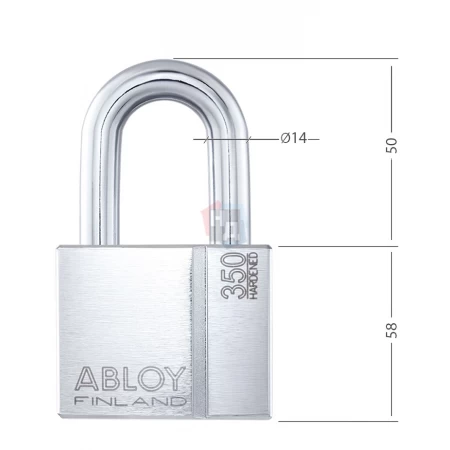 Замок навесной Abloy PL350 Sentry BA66EE 2KEY 50мм