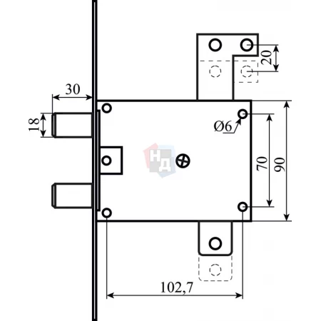 Девиатор левый Securemme 5653 (5653SCR0353X15)