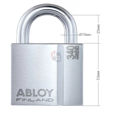 Замок навесной Abloy PL340 Sentry BA66EE 2KEY 25мм