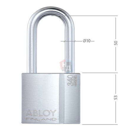 Замок навесной Abloy PL340 Sentry BA66EE 2KEY 50мм