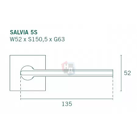 Дверная ручка Aprile Salvia Q 5S 96 хром матовый