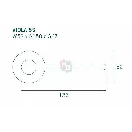 Дверная ручка Aprile Viola R 5S 96 хром матовый