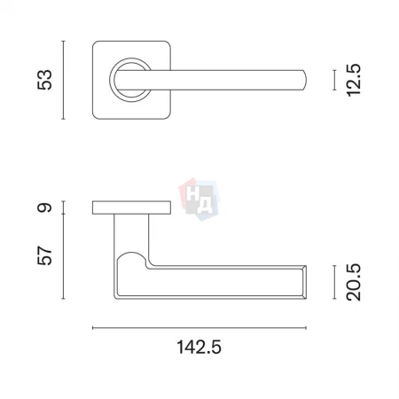 Дверная ручка Sterk 1702 Q нержавеющая сталь