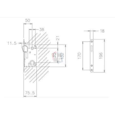 Замок межкомнатный TUPAI 2868 PZ 50/85 хром