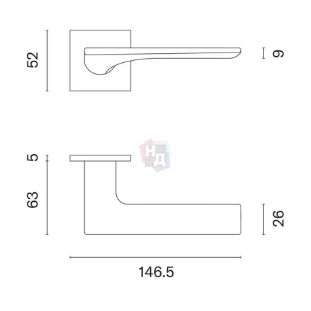 Дверная ручка Aprile Iris Q 5S матовый хром брашированный
