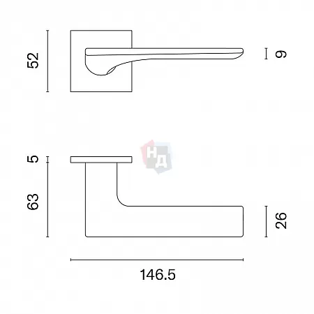 Дверная ручка Aprile Iris Q 5S графит