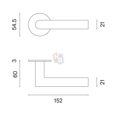 Дверная ручка Sterk 1750 R базальт PVD (на розете ultra slim 3 мм)