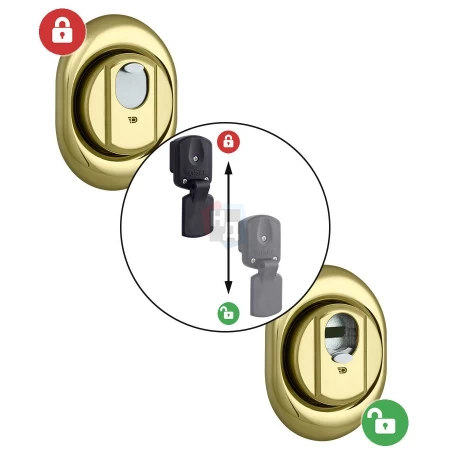 Броненакладка врезная Disec 4G2MB OVAL внешняя латунь pvd