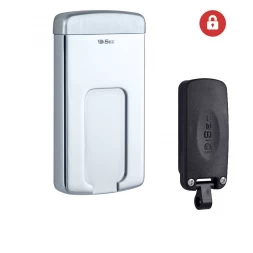 Броненакладка накладная Disec MG220MINI OVAL внешняя хром полированный (под сувальдный ключ) (3 ключа)