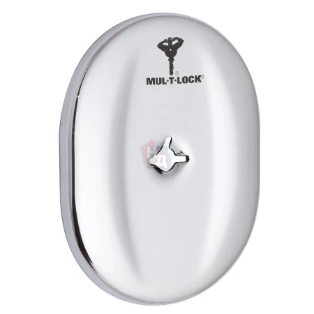 Декоративная накладка под ключ OMEGA Mul-T-Lock A702 OVAL хром полированный (без шторки)