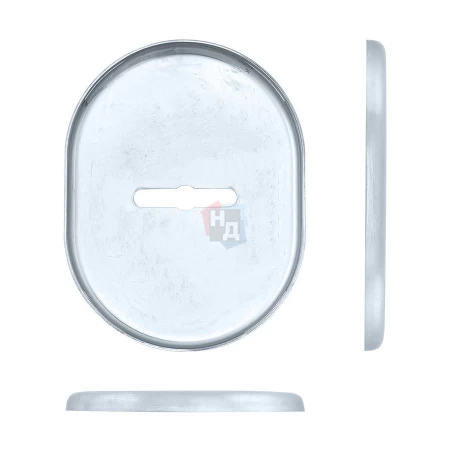 Декоративная накладка под сувальдный ключ Disec KT037 MATRIX OVAL хром матовый (без шторки)