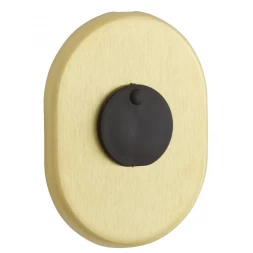 Декоративная накладка под сувальдный ключ Disec KT088 MATRIX OVAL латунь матовая (со шторкой)