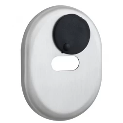Декоративная накладка под ключ OMEGA Disec KT3856 LEVER KEY OVAL нержавеющая сталь (со шторкой)