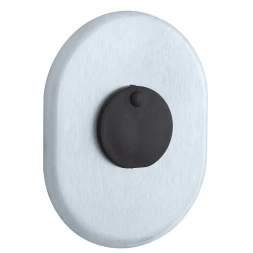Декоративная накладка под сувальдный ключ Disec KT088 MATRIX OVAL хром матовый (со шторкой)