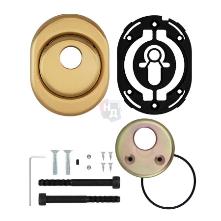 Броненакладка врезная Disec CD2100 Contro OVAL внутренняя латунь pvd