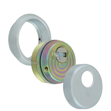 Броненакладка врезная Disec BKS260 Monolito Milano Kripton ROUND внешняя хром матовый