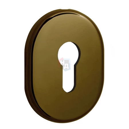 Декоративная накладка под цилиндр Disec KT036 OVAL бронза pvd